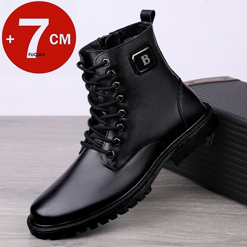 Men'S Shoes Business Casual - Botas de elevador de couro genuíno