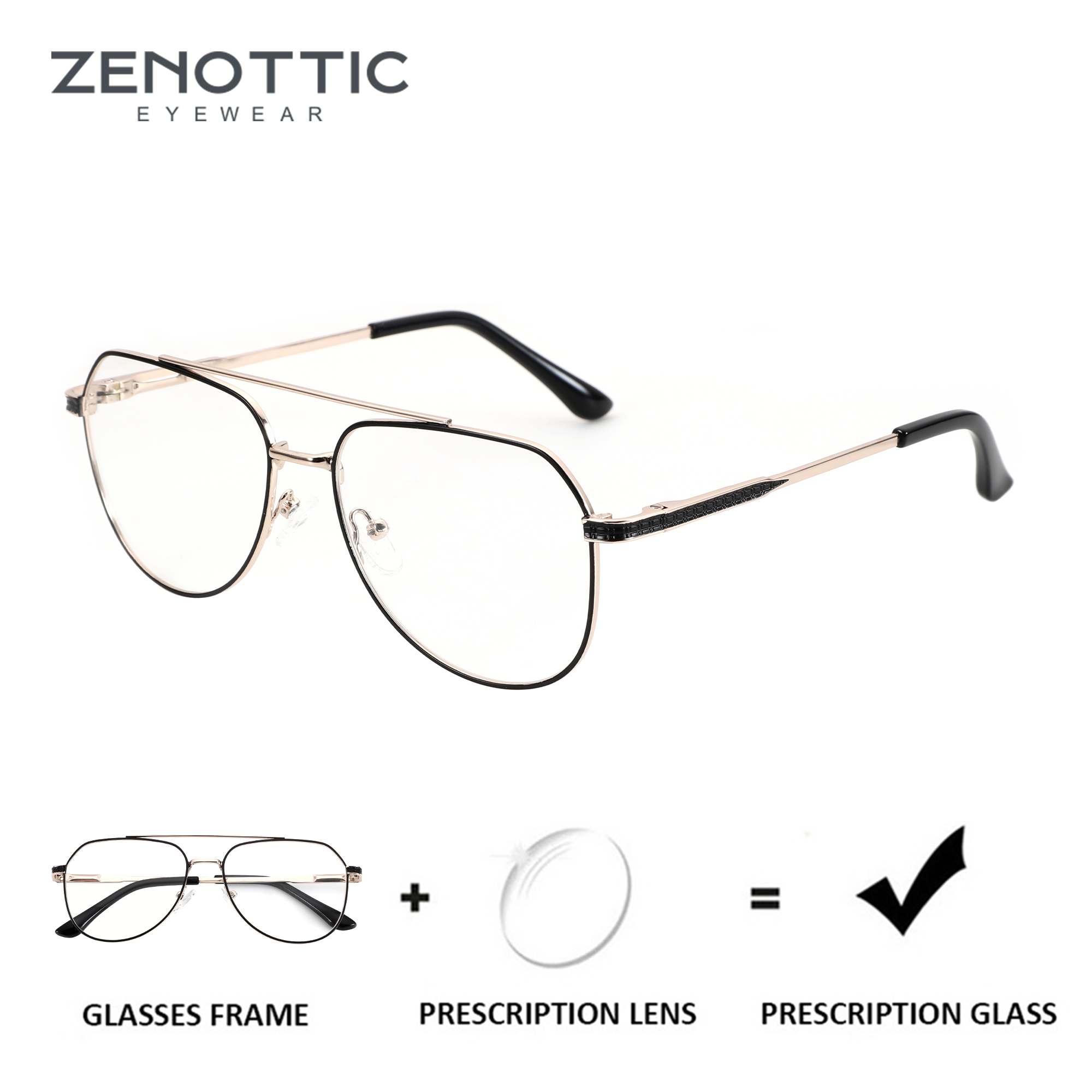 Men Shoes Zegna - Óculos de Grau Aviador ZENOTTIC 2026: