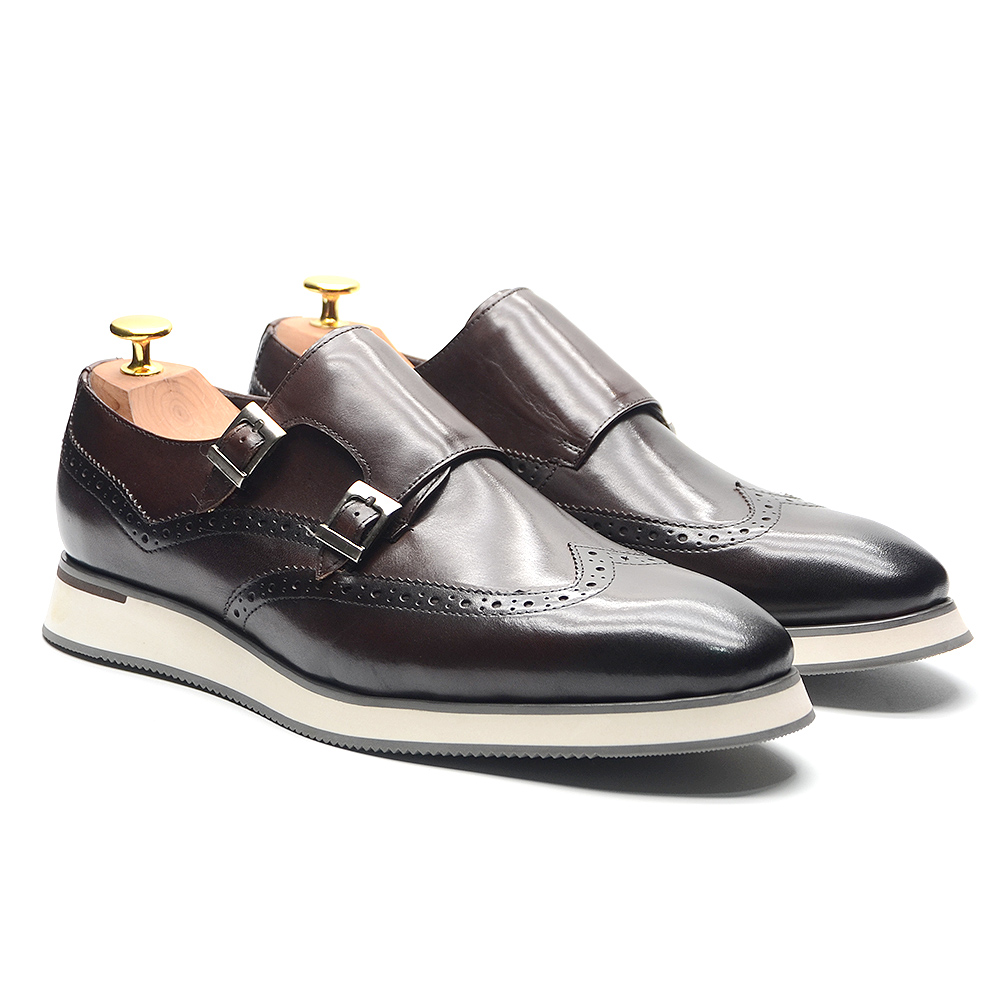 Monk Strap Shoe - Tênis Masculinos de Luxo Europeu em