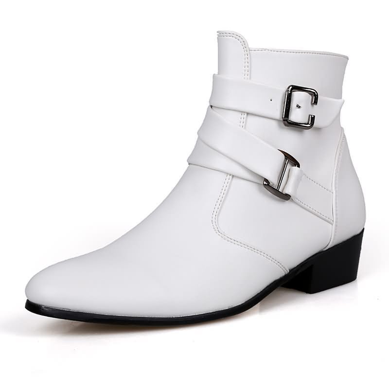 Men Shoes White Colour - Botas masculinas de luxo de couro