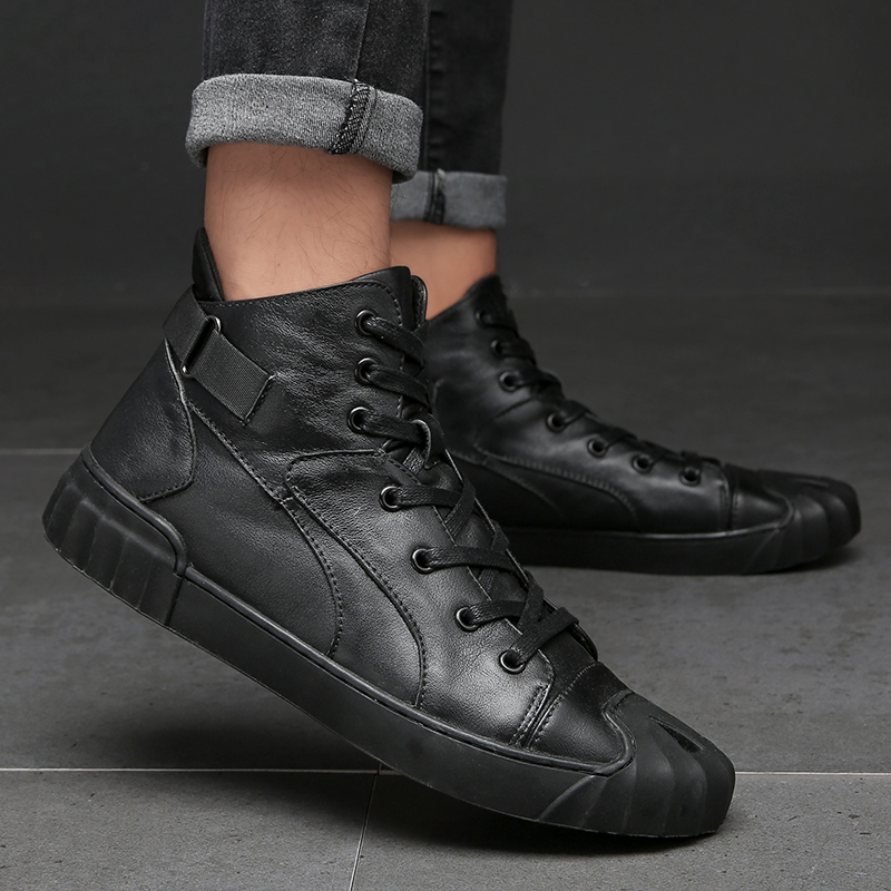 Men'S Shoes Business Casual - Botas Curtas Casuais de Couro Genuíno