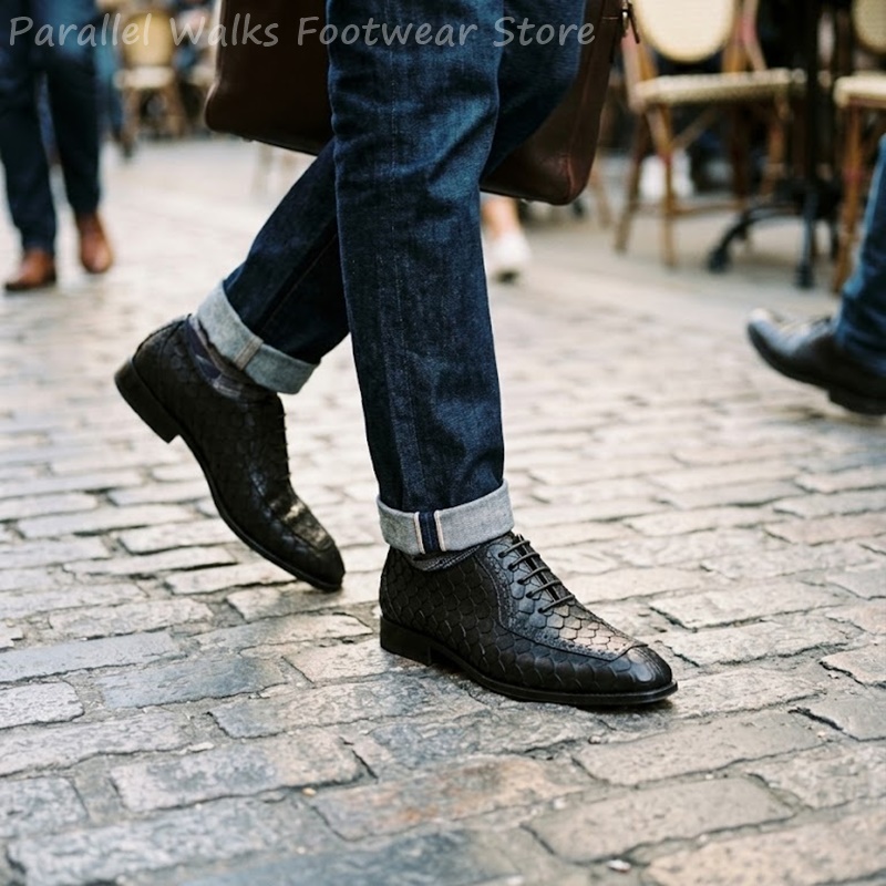 Men'S Shoes Brogues - Sapatos Oxford Masculinos de Couro com