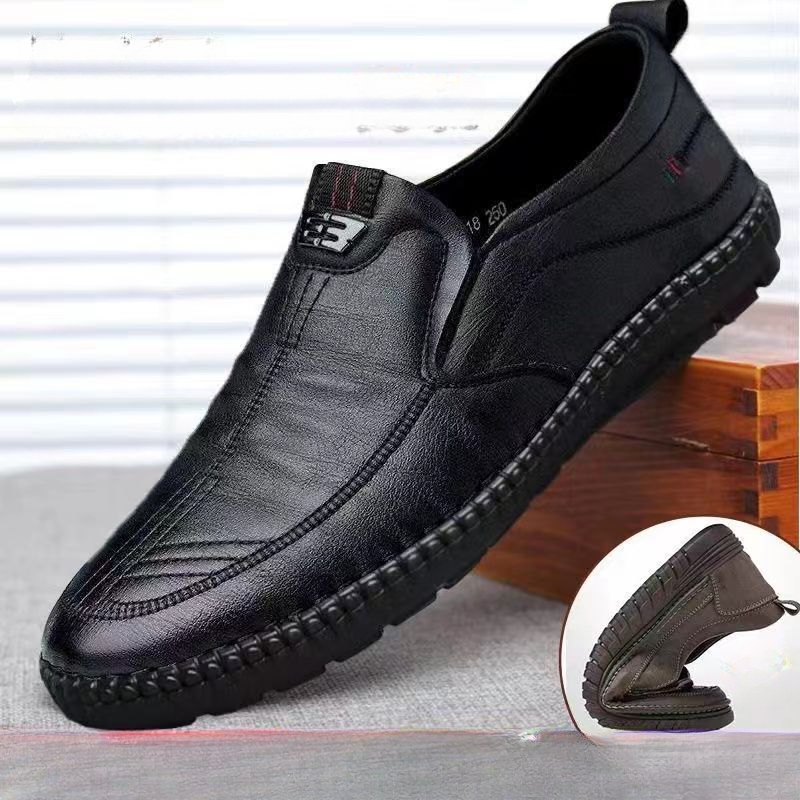 Men Shoes For Office Work - Mocassins de couro masculino antiderrapante andando