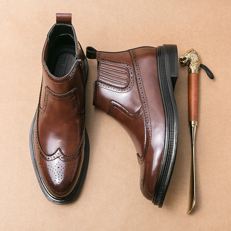 Botas masculinas com zíper lat - Men'S Shoes Brogues avaliação e preço