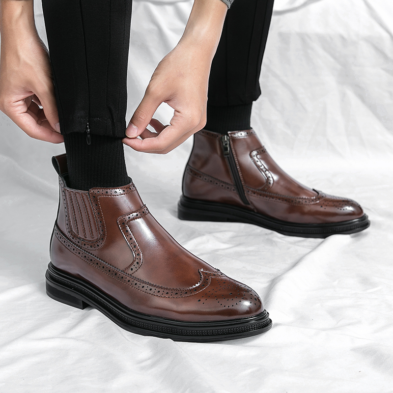 Botas masculinas com zíper lat - Men'S Shoes Brogues avaliação e preço