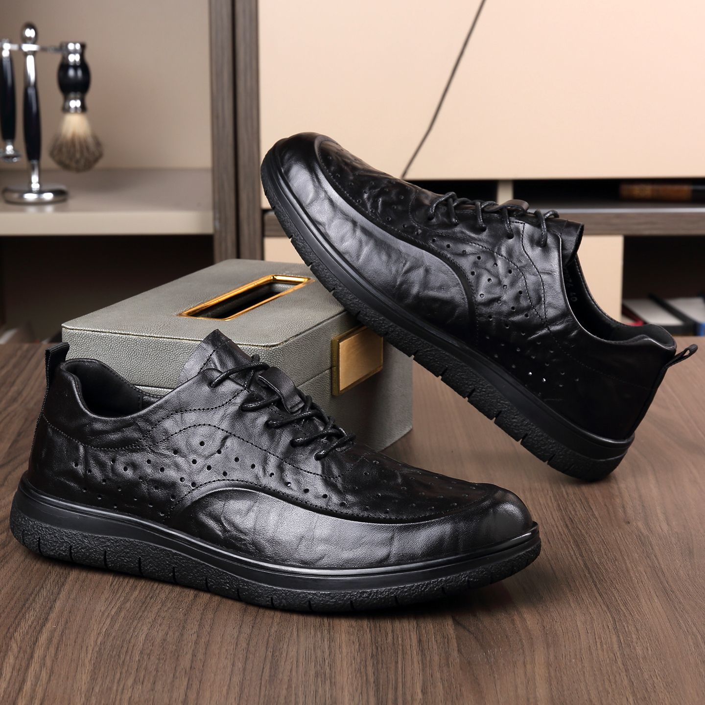 Sapatos casuais de couro genuí - Men Shoes For Office Work avaliação e preço