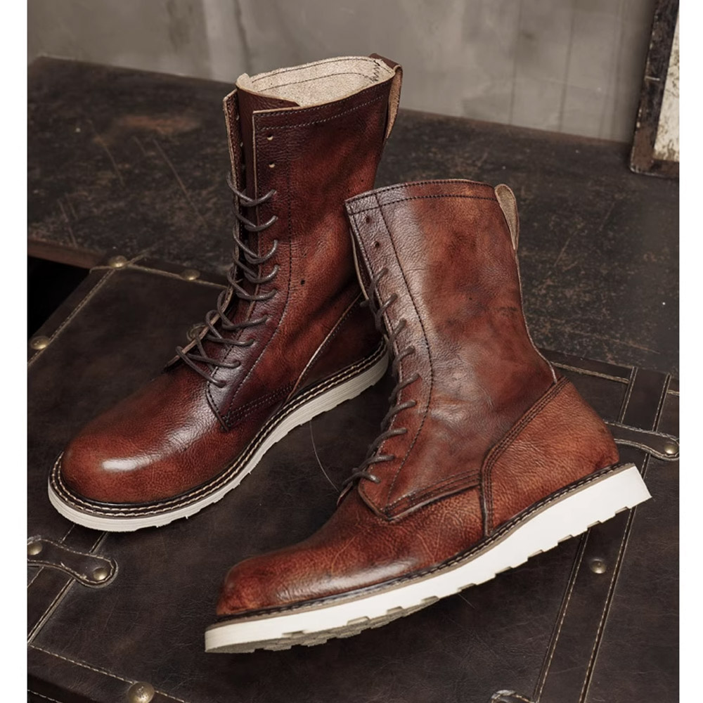 Botas de motocicleta de couro  - Men'S Shoes Brogues avaliação e preço