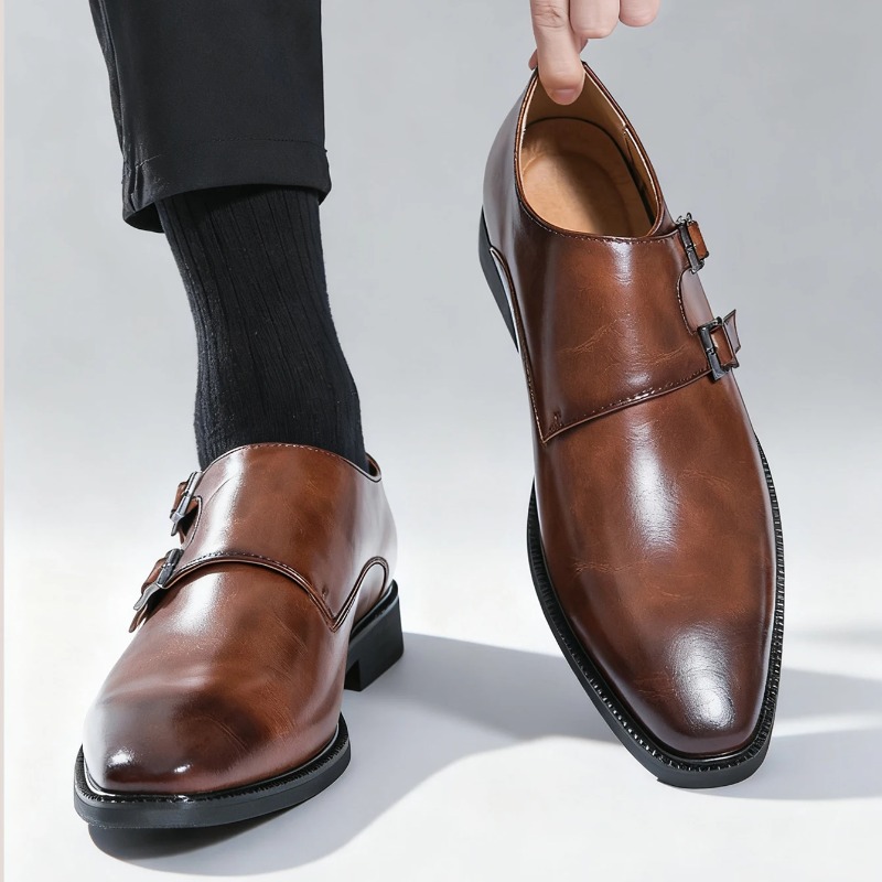 Novos Sapatos Masculinos Cláss - Monk Strap Shoe avaliação e preço