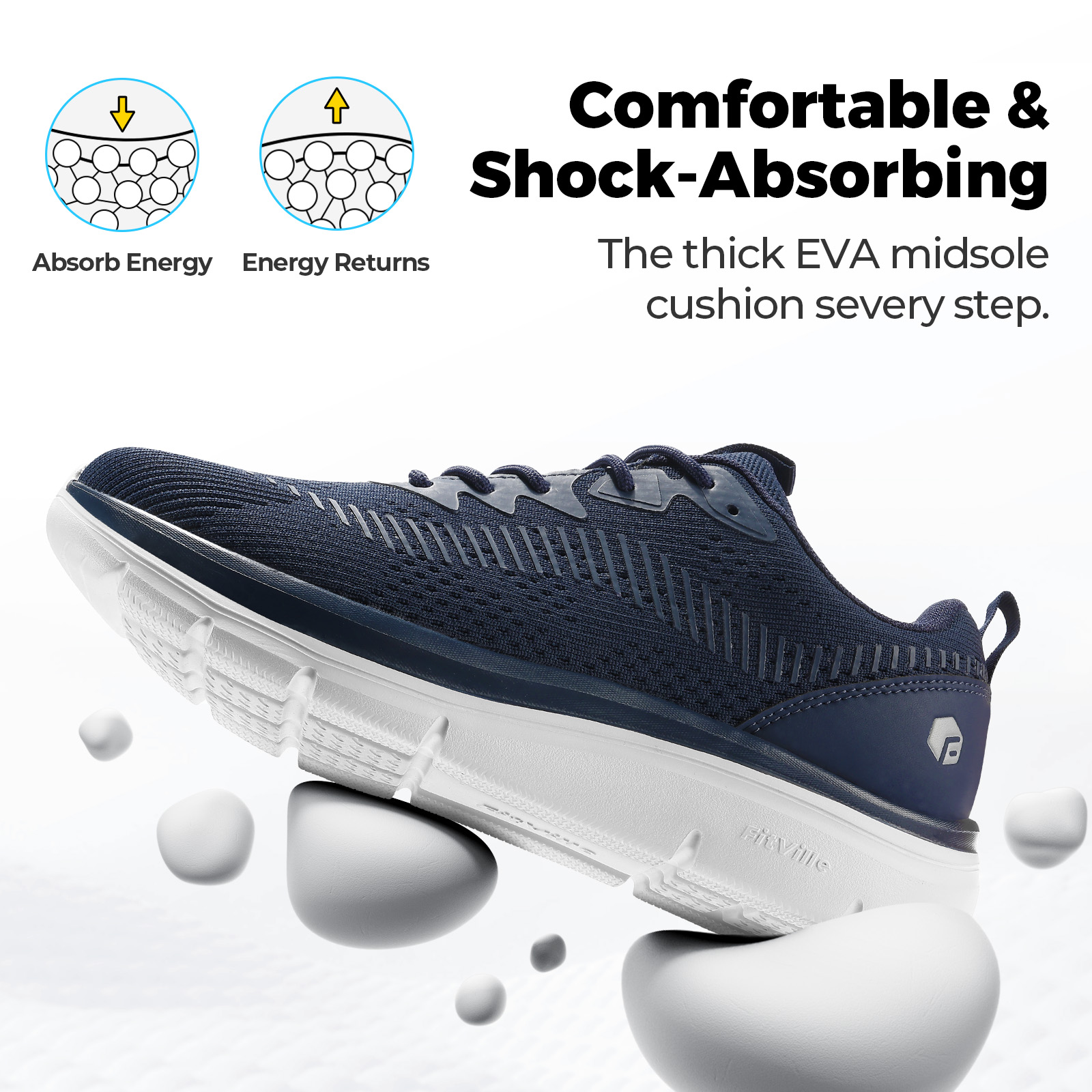 Tênis Masculino FitVille Leve  - Men'S Shoes Plantar Fasciitis avaliação e preço