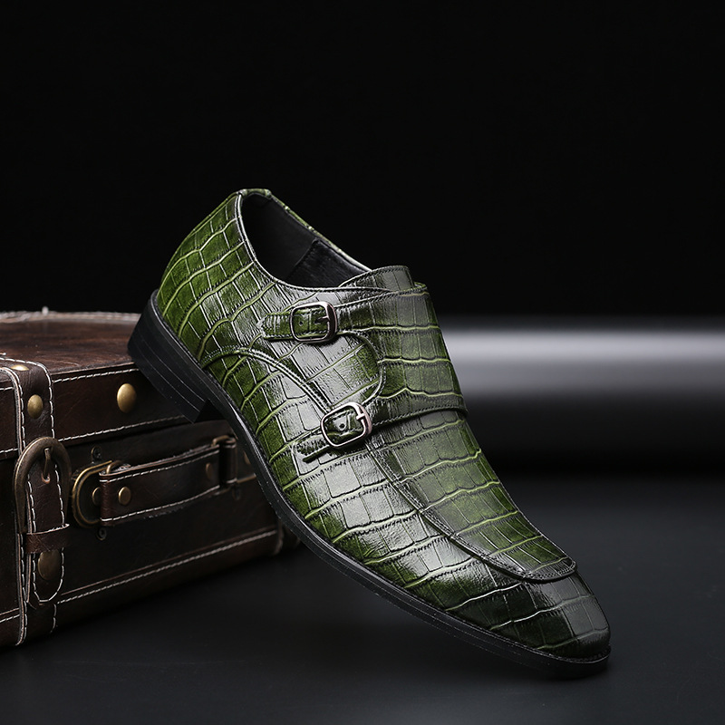 Couro de patente dos homens mo - Monk Strap Shoe avaliação e preço
