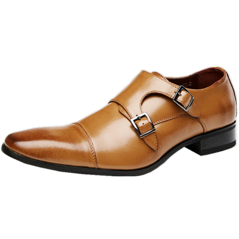 Sapatos masculinos de couro, m - Monk Strap Shoe avaliação e preço