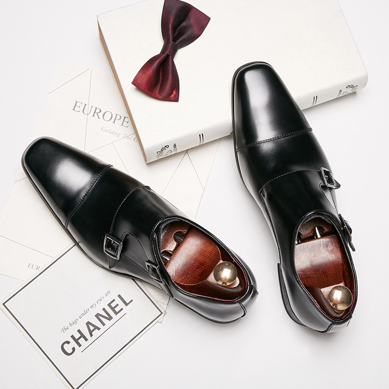 Sapatos masculinos de couro, m - Monk Strap Shoe avaliação e preço