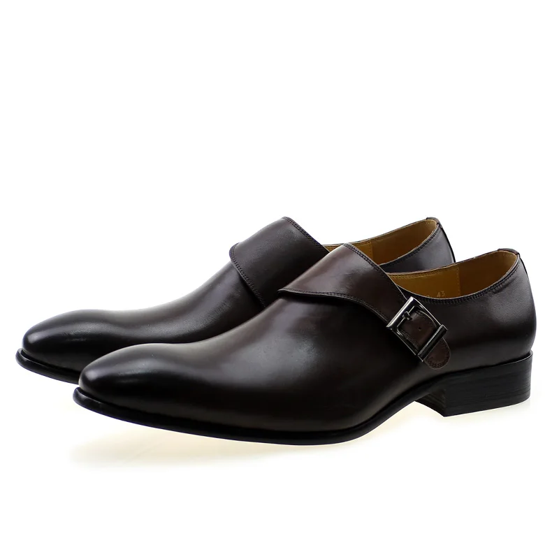 Sapatos masculinos de couro ge - Monk Strap Shoe avaliação e preço