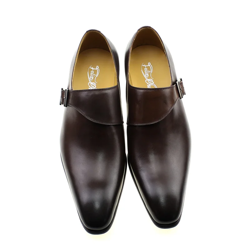 Sapatos masculinos de couro ge - Monk Strap Shoe avaliação e preço