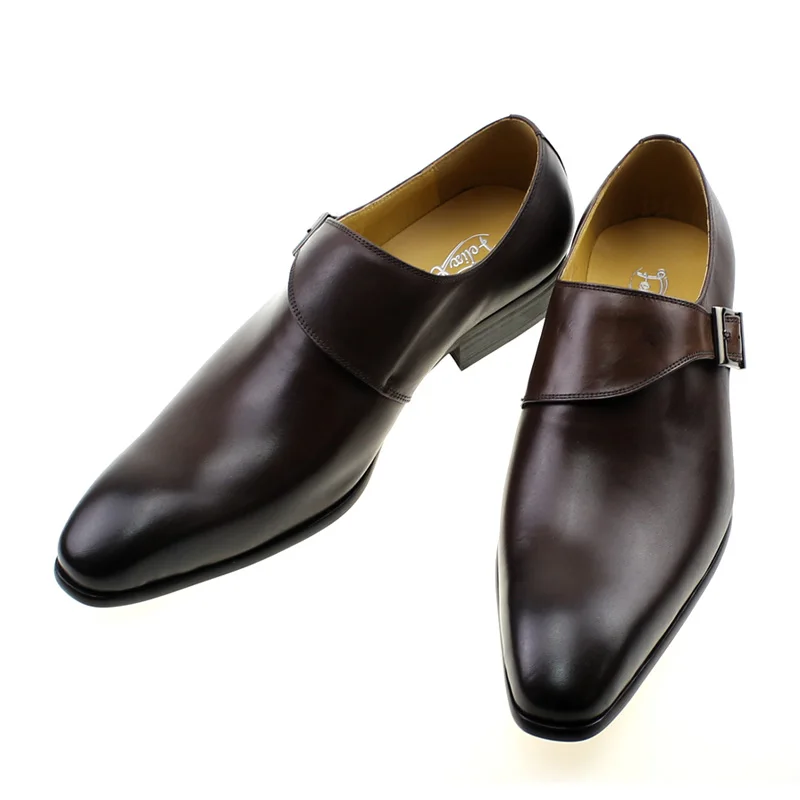Sapatos masculinos de couro ge - Monk Strap Shoe avaliação e preço