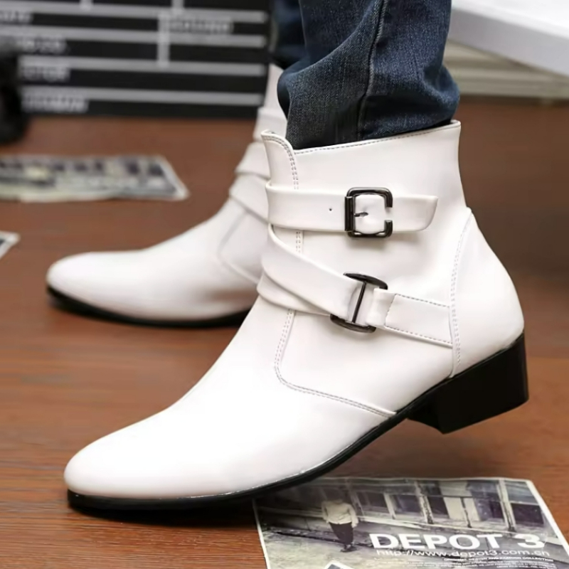 Botas masculinas de luxo de co - Men Shoes White Colour avaliação e preço