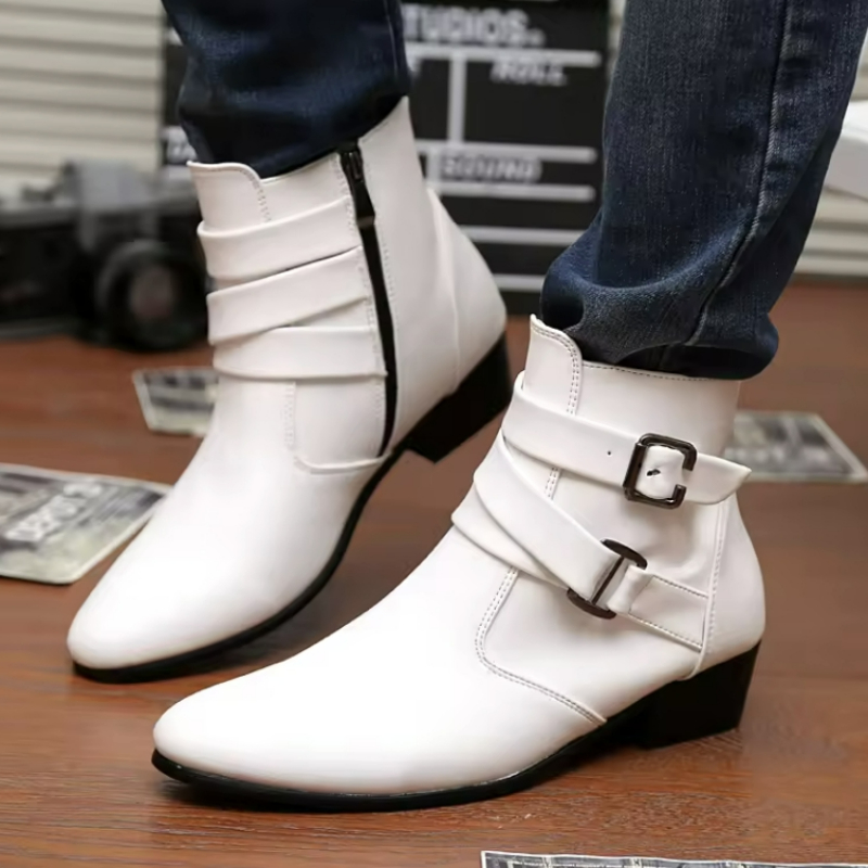 Botas masculinas de luxo de co - Men Shoes White Colour avaliação e preço